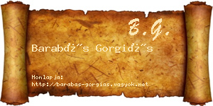 Barabás Gorgiás névjegykártya
